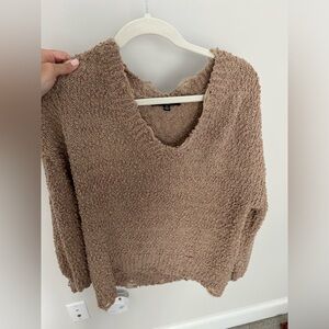 LuLus brown shredded sweater